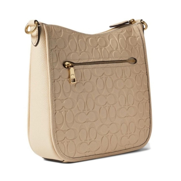 Coach Bolsa Chaise Crossbody Signature Embossed Off White New - Picture 3 of 5